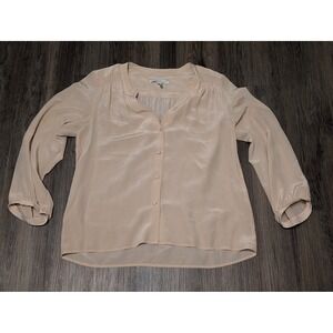 Amanda Uprichard Blouse Top Womens Size Small Pink Beige Button Down READ‎